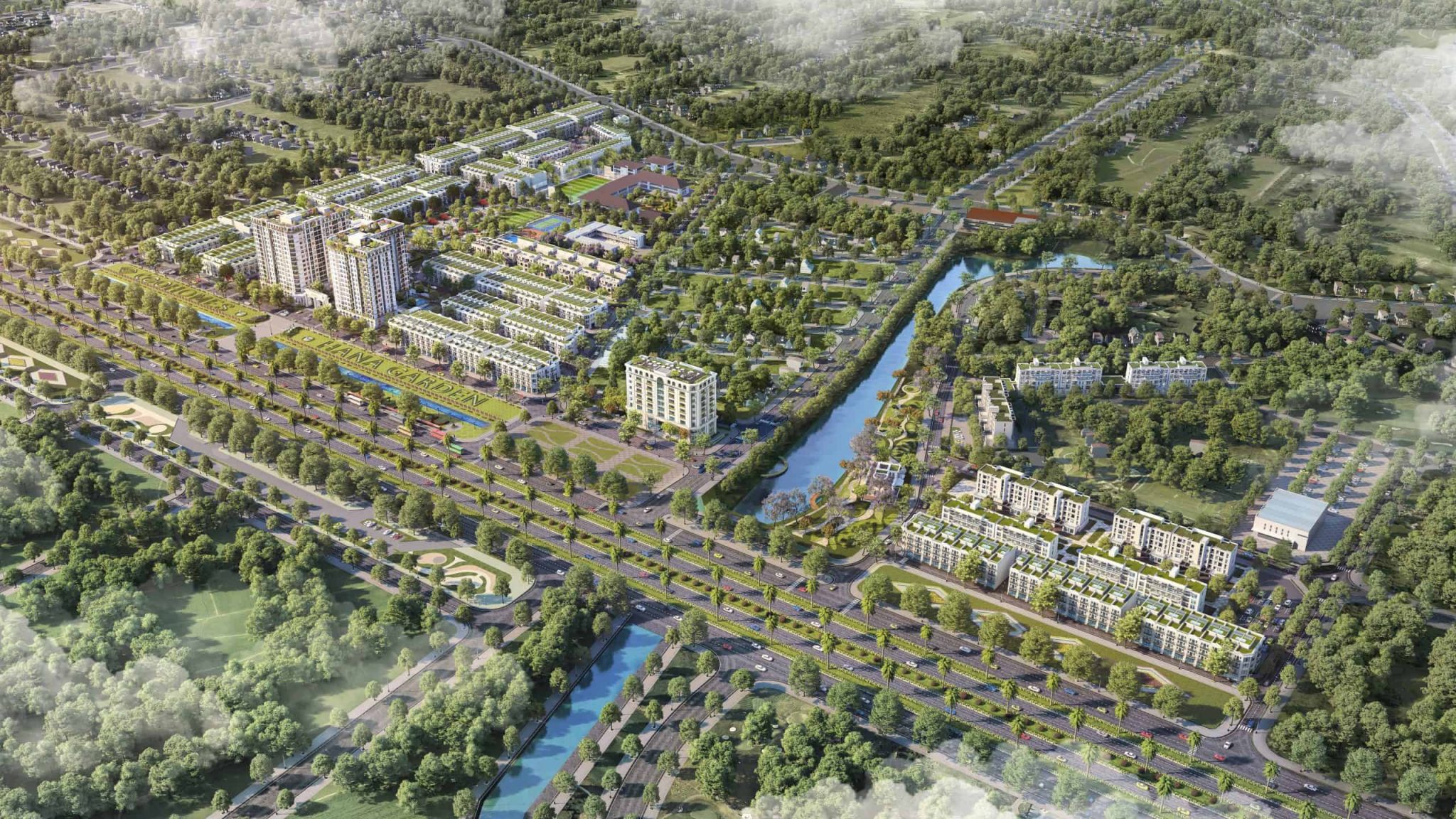 Phối cảnh tổng thể khu đô thị CEOHomes Hana Garden Mê Linh do CEO Group phát triển